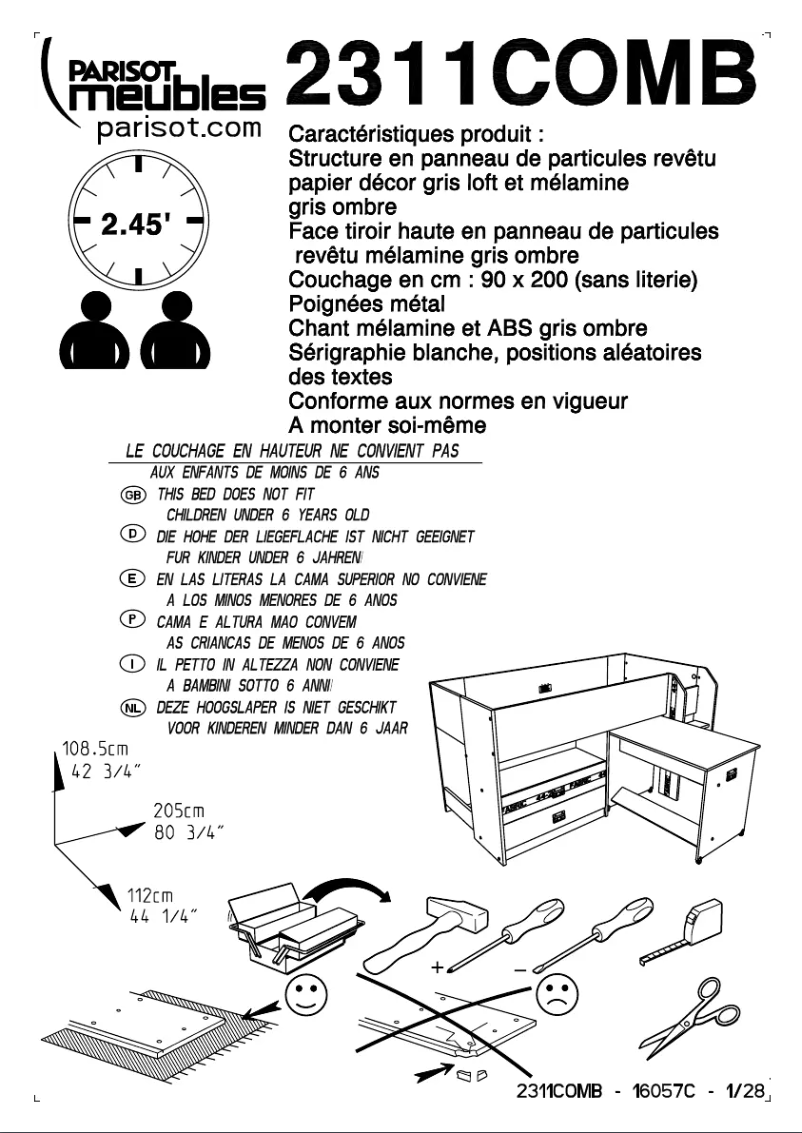 Page n°1 - Manuel utilisateur Parisot Fabric 2311COMB