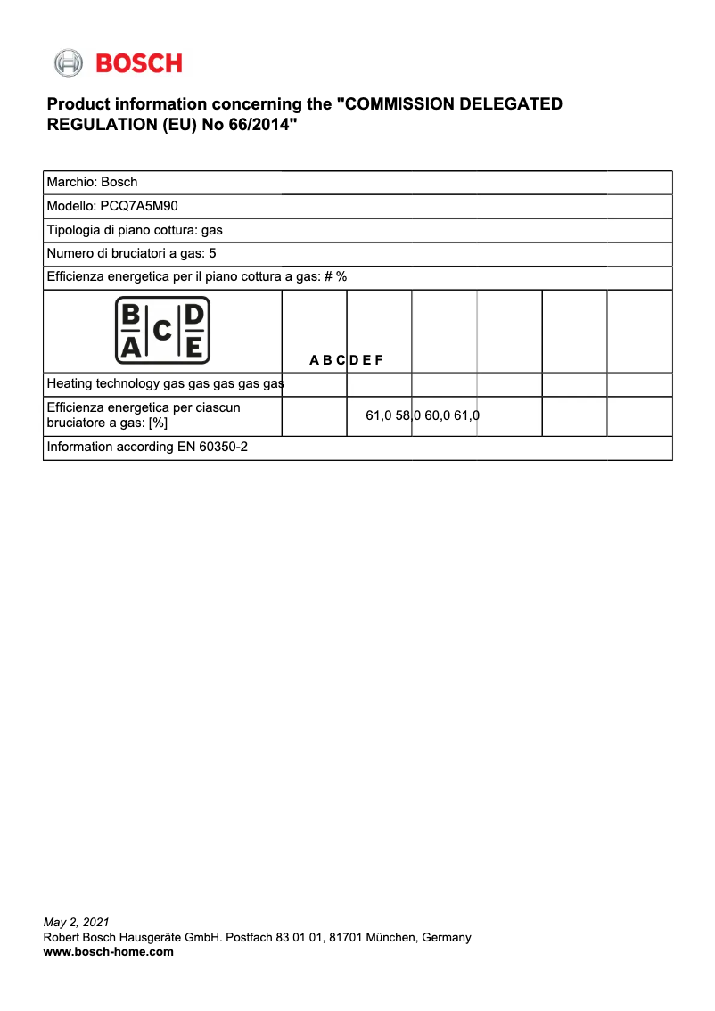 Página 1 del manual Ficha técnica Bosch PCQ7A5M90