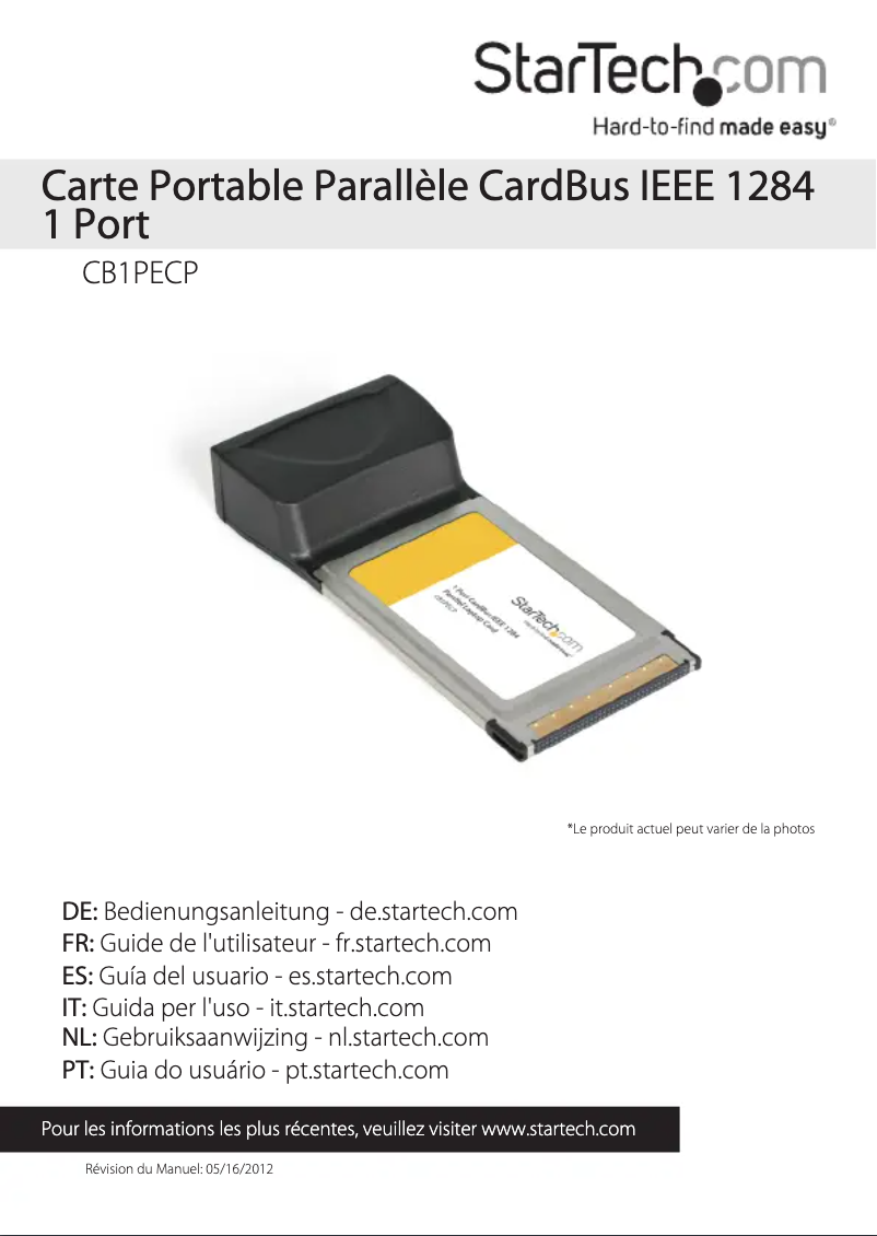 Page 1 de la notice Manuel utilisateur StarTech.com CB1PECP