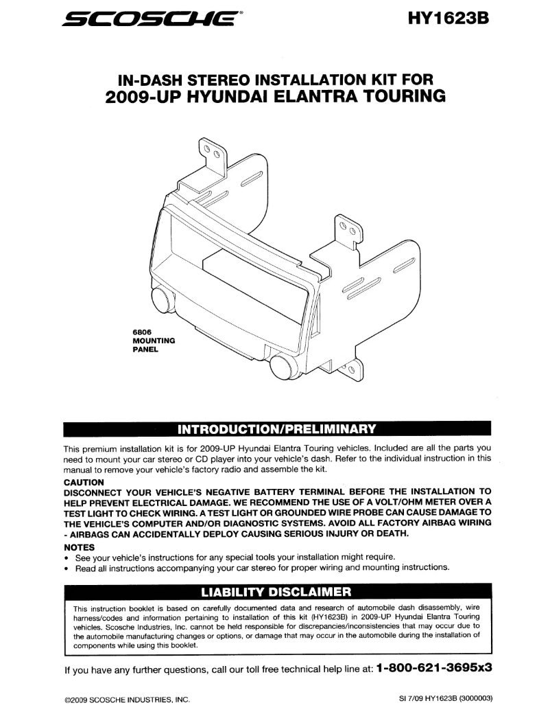 Page 1 de la notice Manuel utilisateur Scosche HY1623B