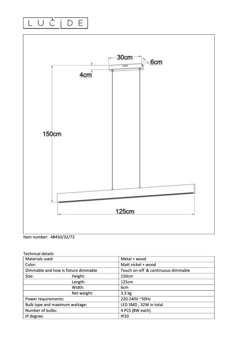 Page 1 de la notice Manuel utilisateur Lucide Sytze