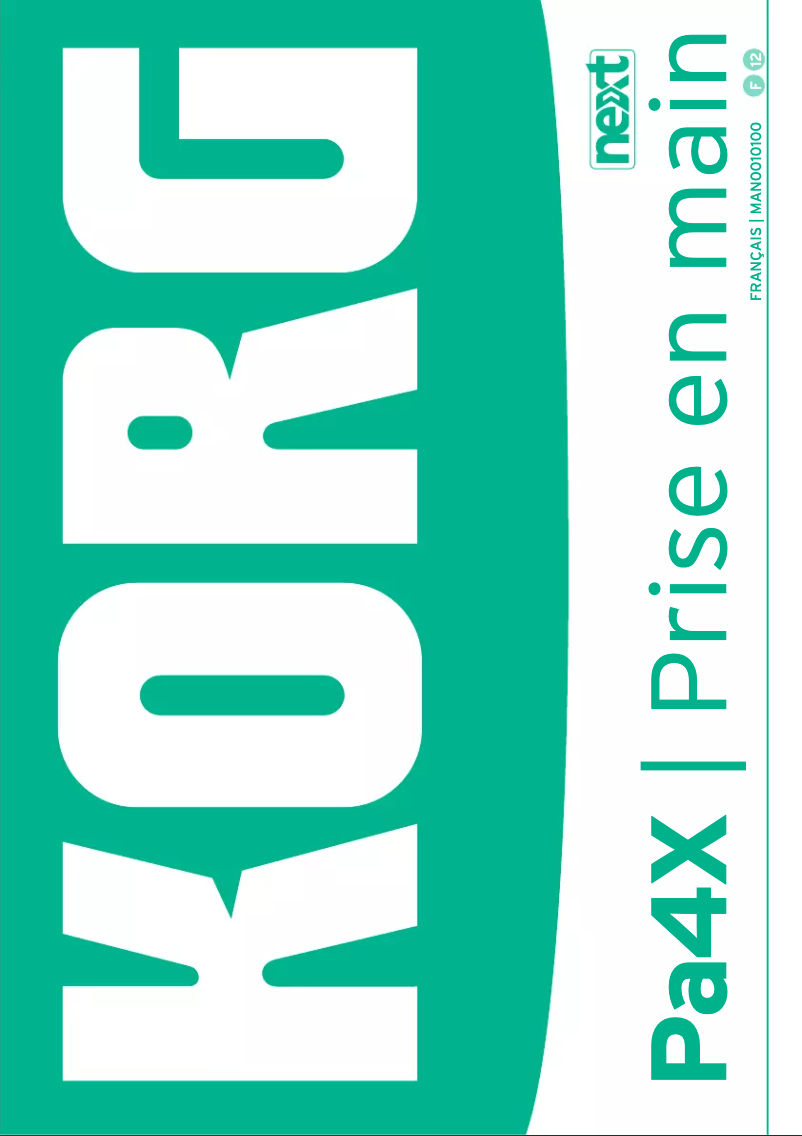 Page n°1 - Manuel utilisateur Korg Pa4X