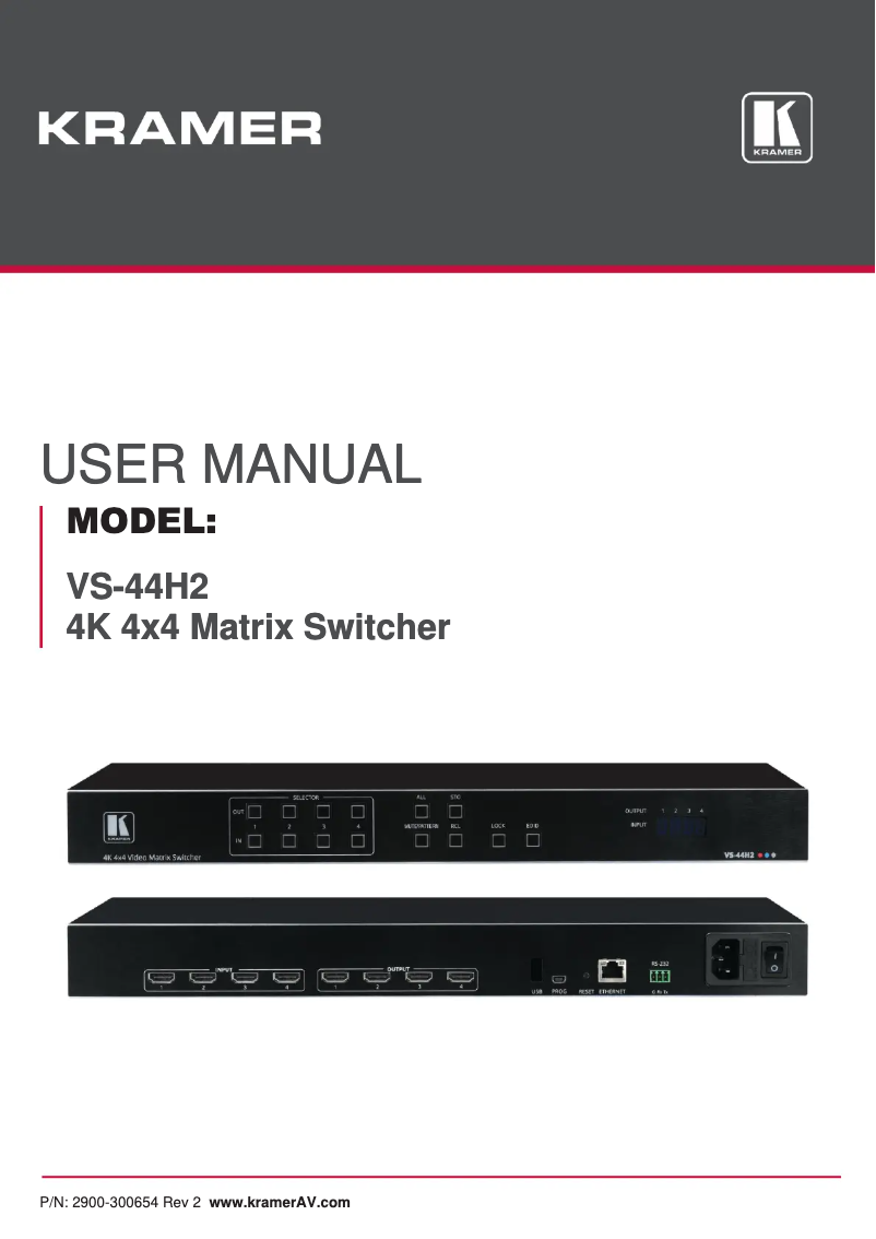 Page n°1 - Mode d'emploi Kramer VS-44H2