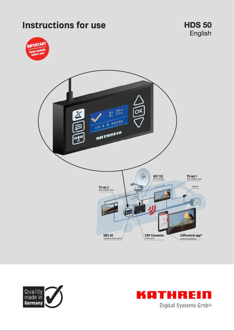 Image de la première page du manuel de l'appareil HDS 50