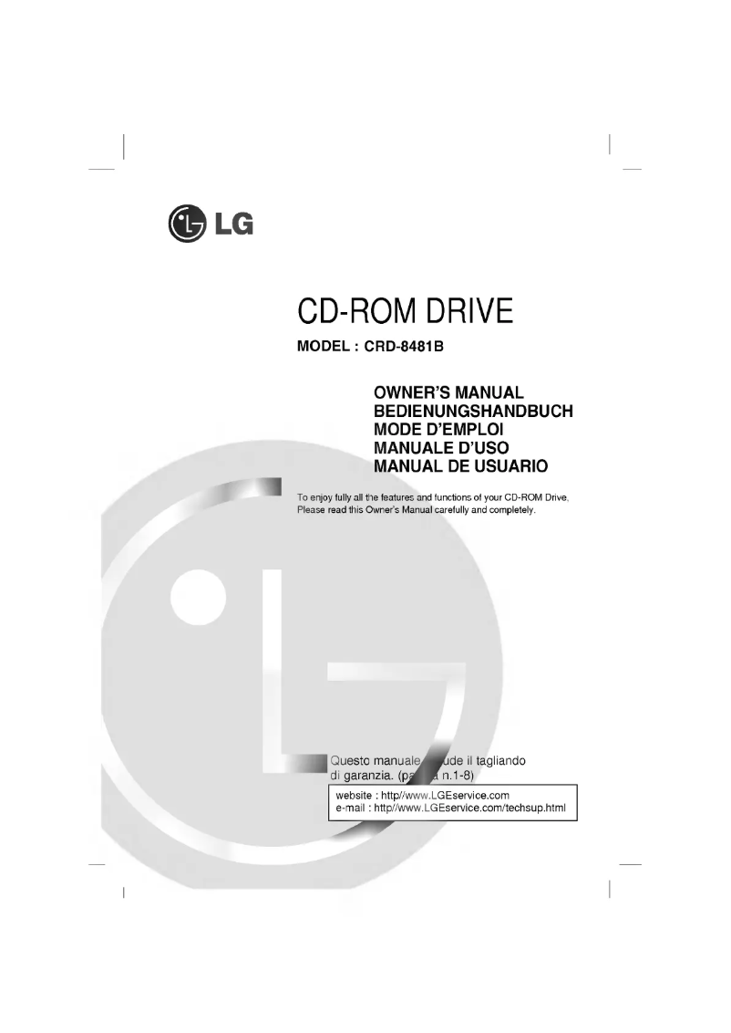 Page 1 de la notice Manuel utilisateur LG CRD-8481B