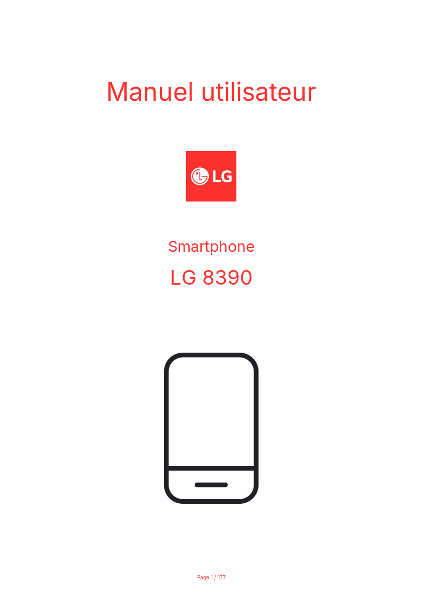 Page n°1 - Manuel utilisateur LG 8390