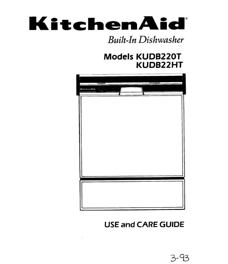 Page 1 de la notice Manuel utilisateur KitchenAid KUDB220T1
