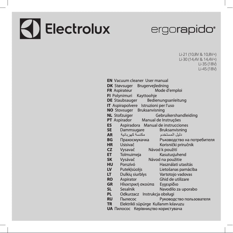 Page n°1 - Manuel utilisateur Electrolux Ergorapido ZB3230ST