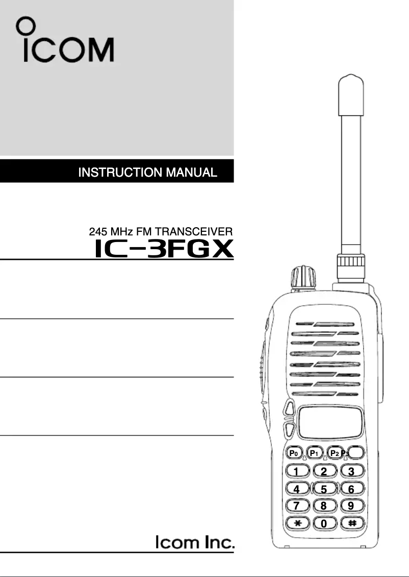 Page 1 de la notice Manuel utilisateur ICOM IC-3FGX