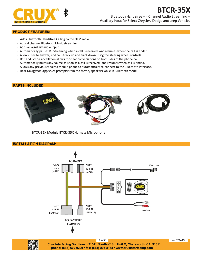Imagen de la primera página del manual del dispositivo BTCR-35X
