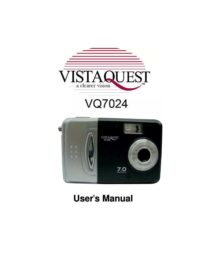 Page n°1 - Manuel utilisateur VistaQuest VQ-7024