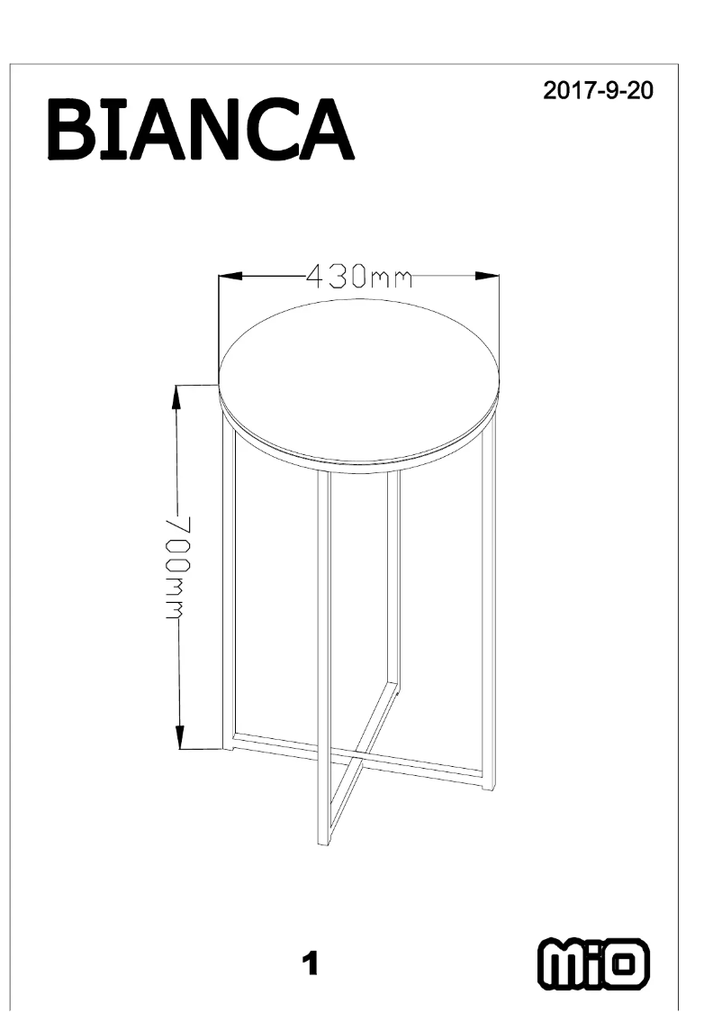 Page 1 de la notice Manuel utilisateur Mio Bianca
