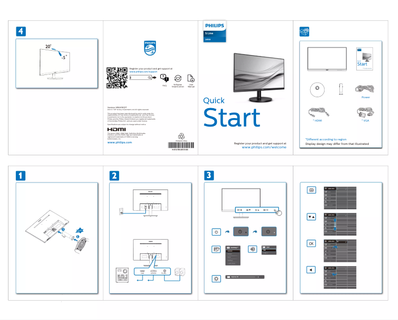 Page n°1 - Guide de démarrage rapide Philips 241S9