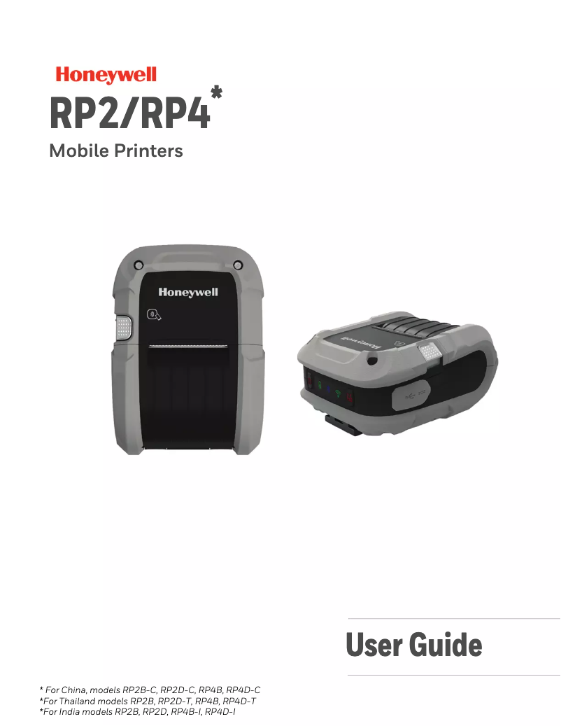 Page 1 de la notice Manuel utilisateur Honeywell RP2
