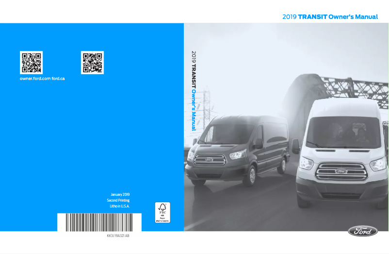 Page 1 de la notice Manuel utilisateur Ford Transit (2019)