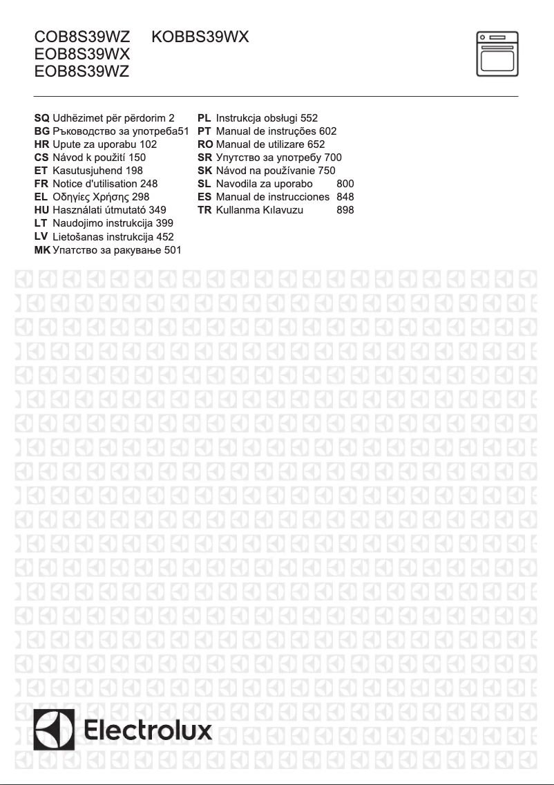 Page 1 de la notice Manuel utilisateur Electrolux KOBBS39WX