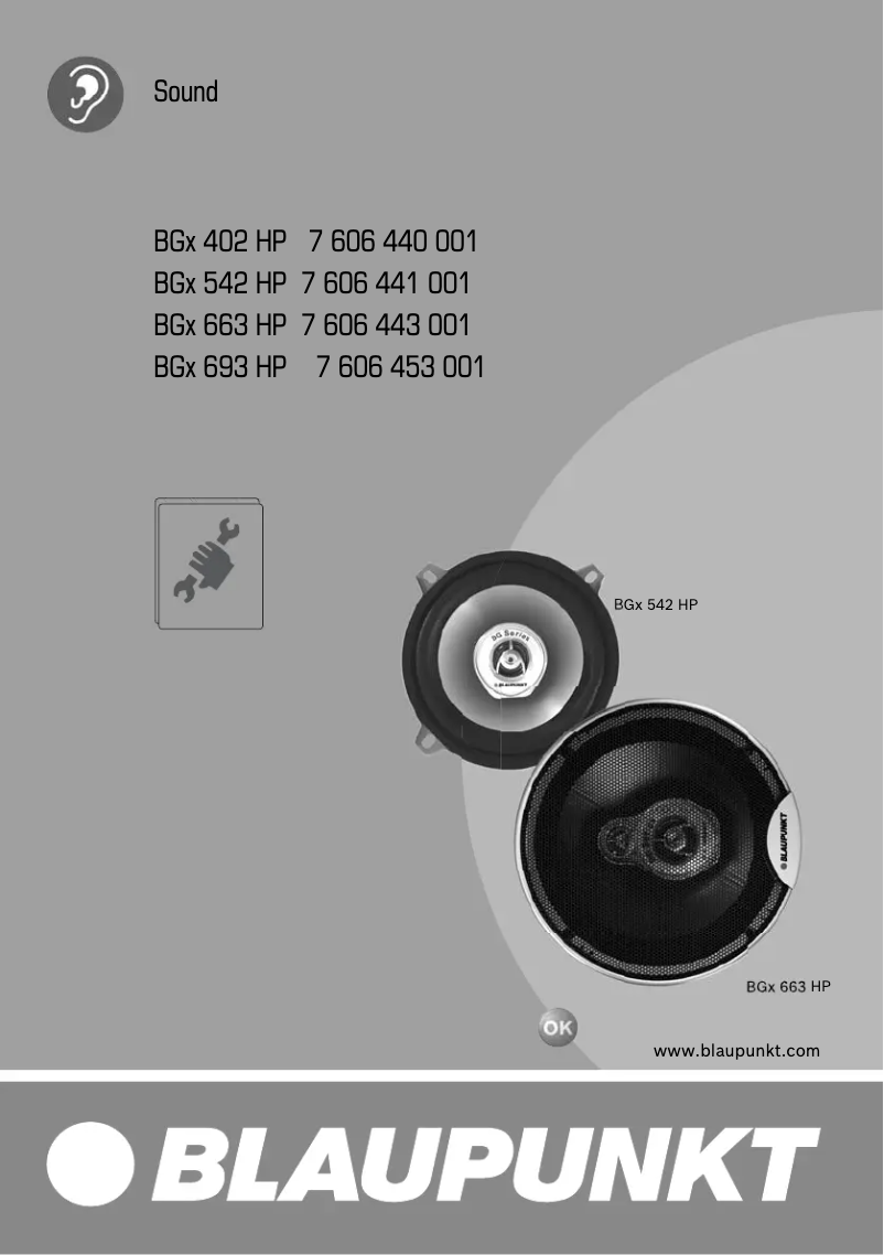 Page n°1 - Manuel utilisateur Blaupunkt BGx 542 HP