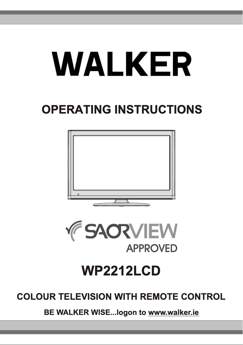 Page n°1 - Manuel utilisateur Walker WP2212LCD