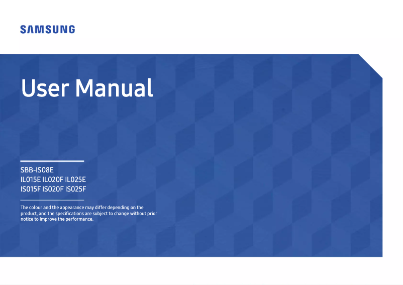 Page 1 de la notice Manuel utilisateur Samsung IS020F