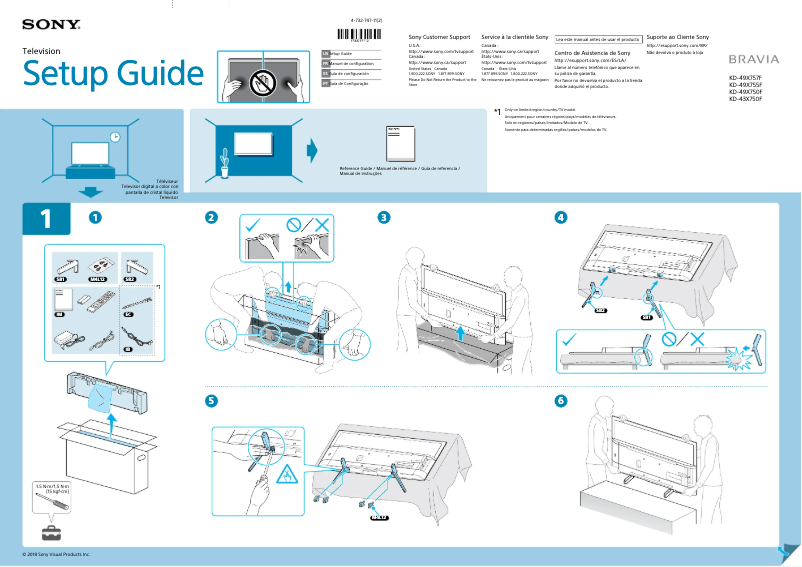 Page n°1 - Guide d'installation Sony Bravia KD-49X750F