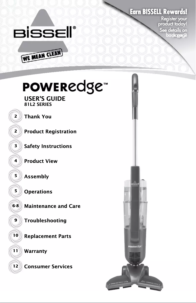 Page n°1 - Manuel utilisateur Bissell PowerEdge 81L2-T