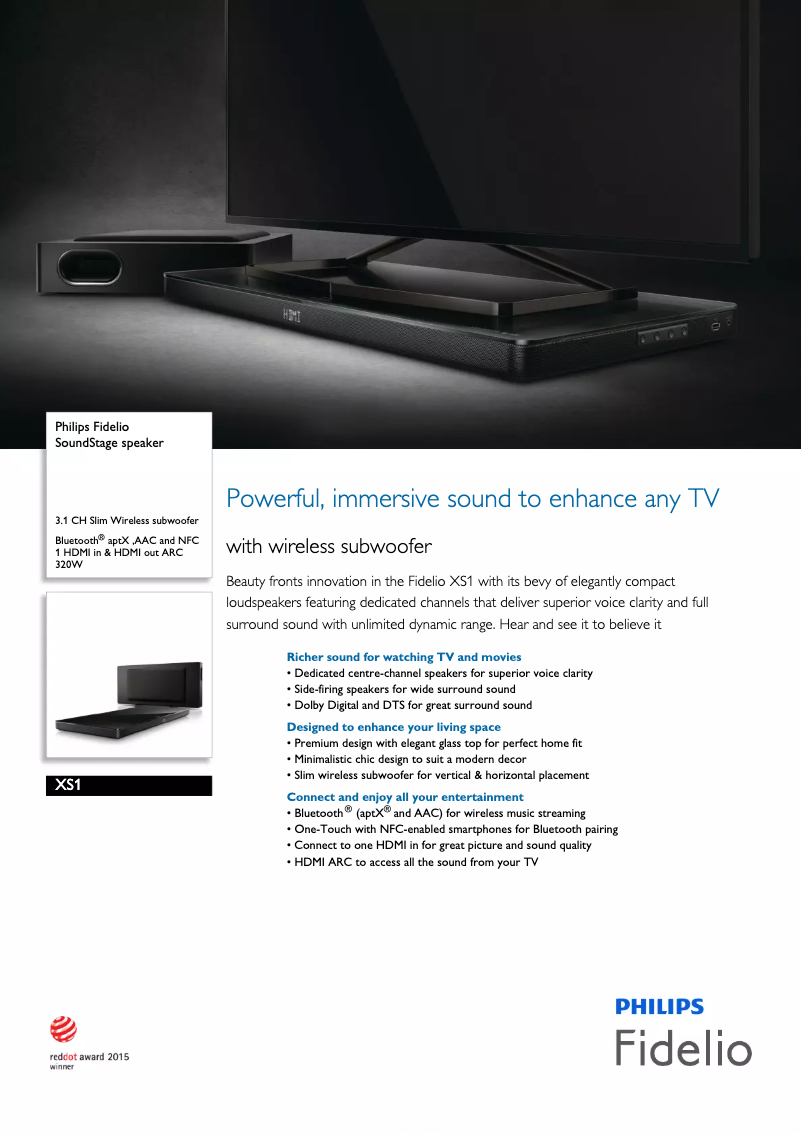 Page n°1 - Brochure Philips Fidelio XS1