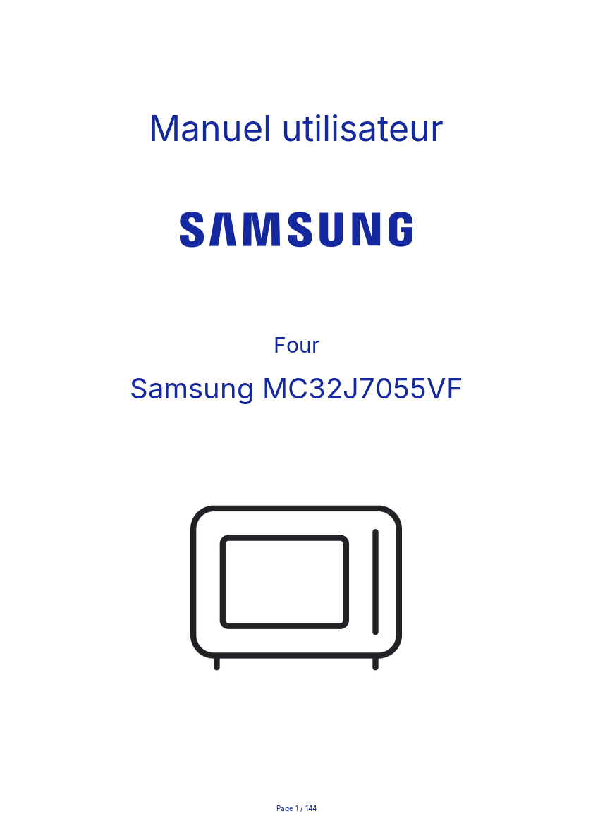 Page n°1 - Manuel utilisateur Samsung MC32J7055VF