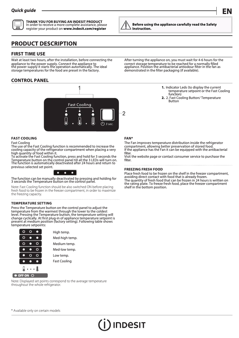 Page n°1 - Manuel utilisateur Indesit XIT8 T2E W