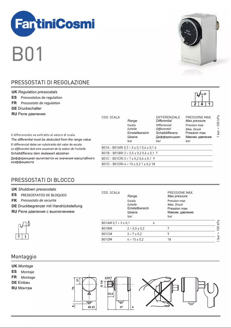Page n°1 - Manuel utilisateur Fantini Cosmi B01