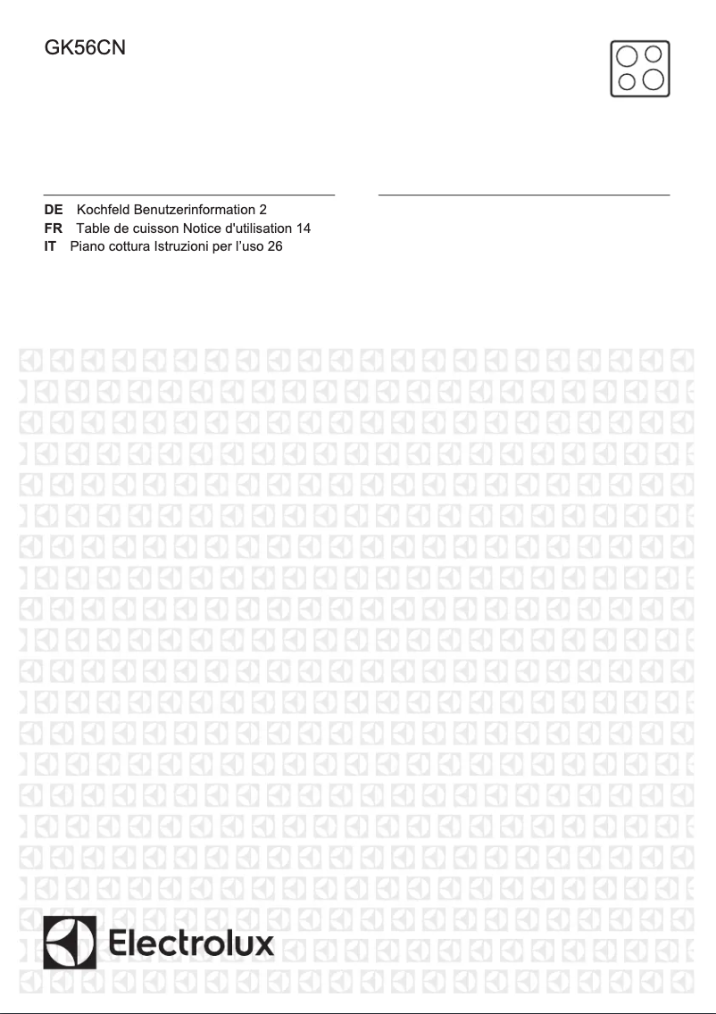 Page n°1 - Manuel utilisateur Electrolux GK56CN