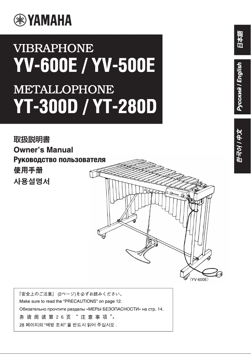 Page n°1 - Manuel utilisateur Yamaha YV-600E