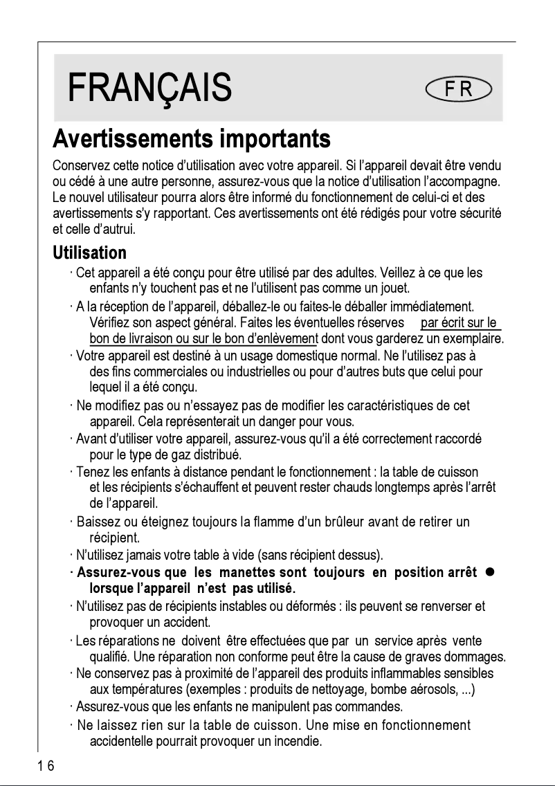 Image de la première page du manuel de l'appareil 20604 G