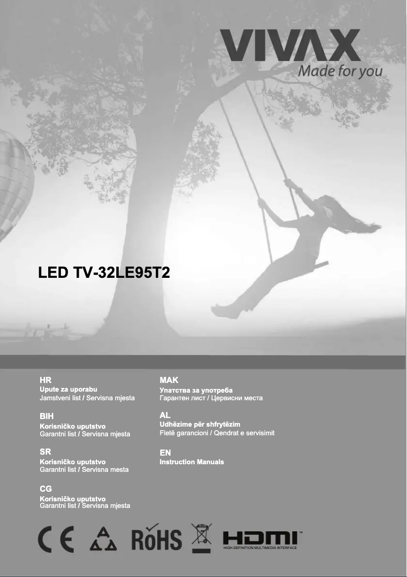 Página 1 del manual Manual de usuario Vivax LED TV-32LE95T2