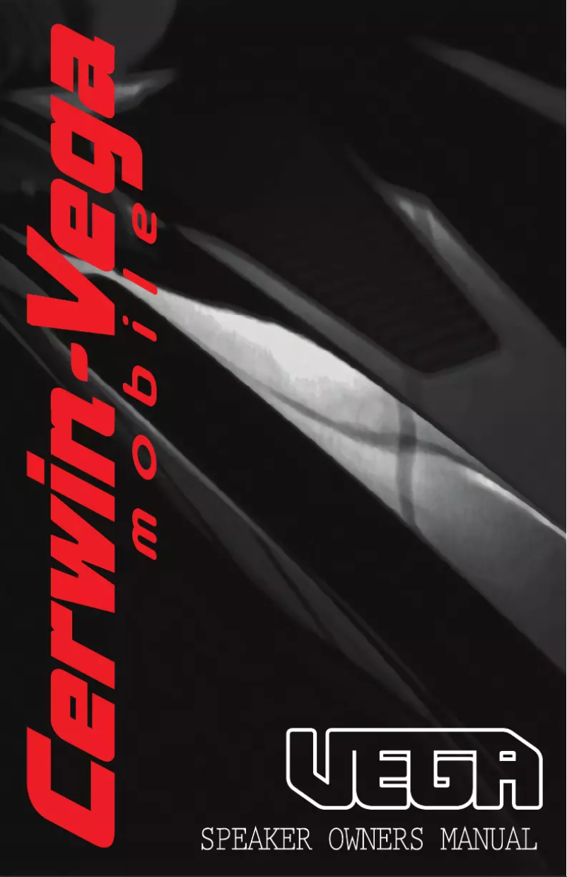 Página 1 del manual Manual de usuario Cerwin-Vega VEGA65
