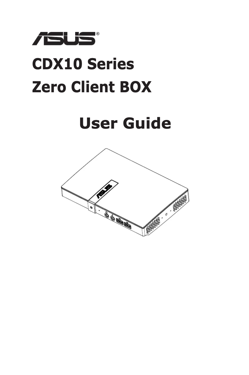 Page n°1 - Manuel utilisateur Asus CDX10