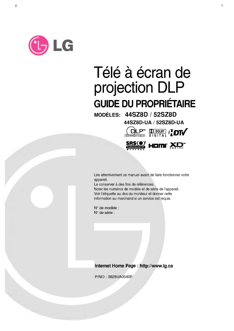 Page n°1 - Manuel utilisateur LG 44SZ8D