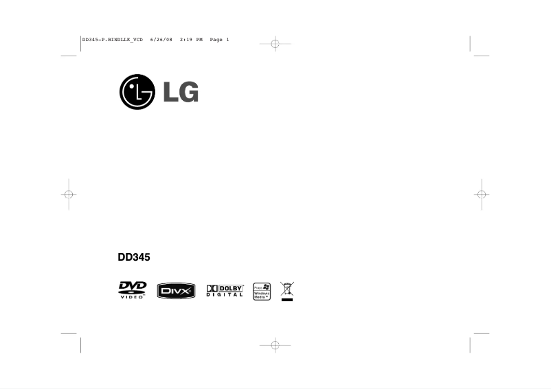 Page 1 de la notice Manuel utilisateur LG DD345