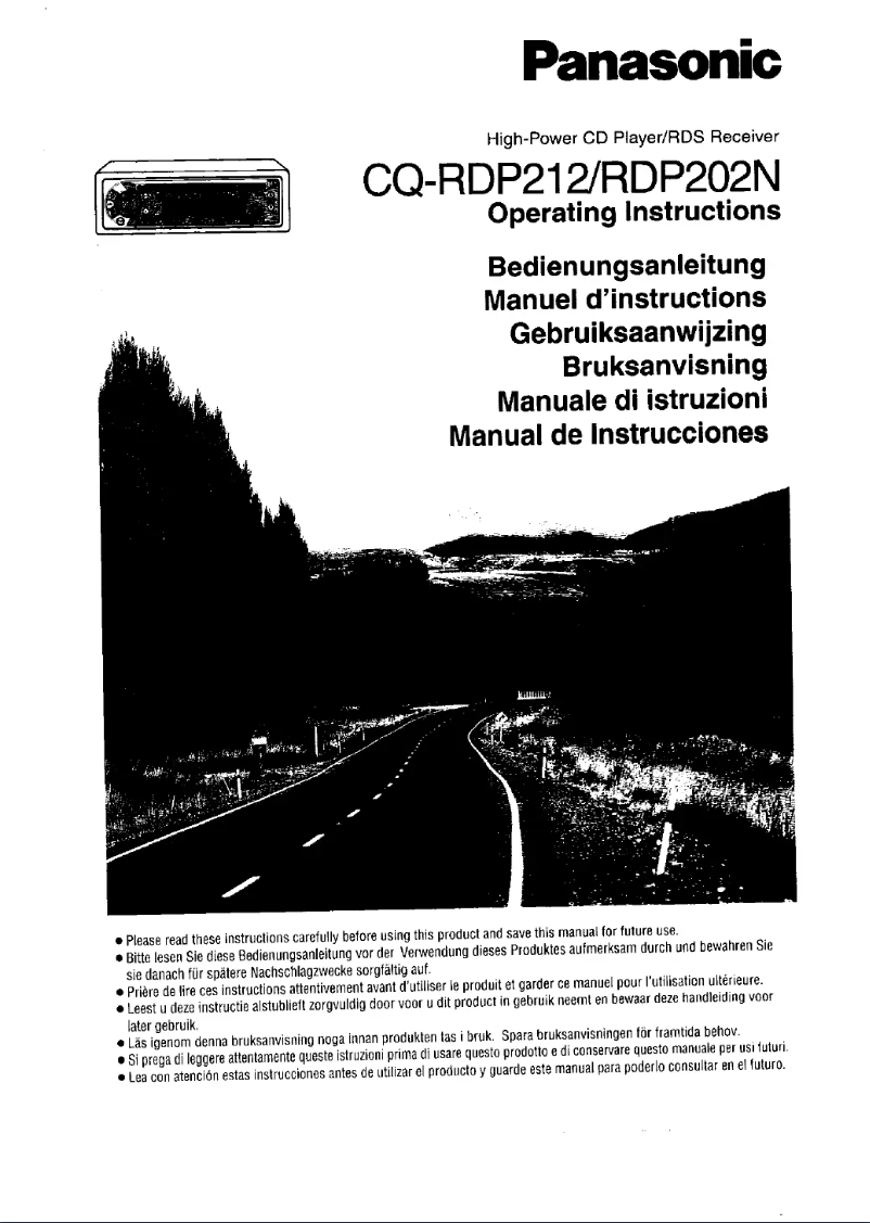 Page 1 de la notice Manuel utilisateur Panasonic CQ-RDP212