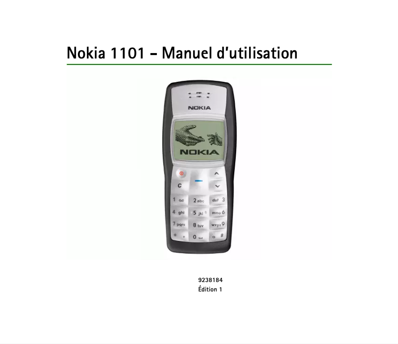 Page 1 de la notice Manuel utilisateur Nokia 1101