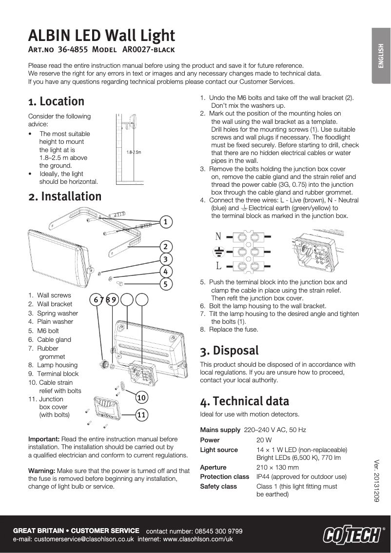 First page image of the manual for AR0027