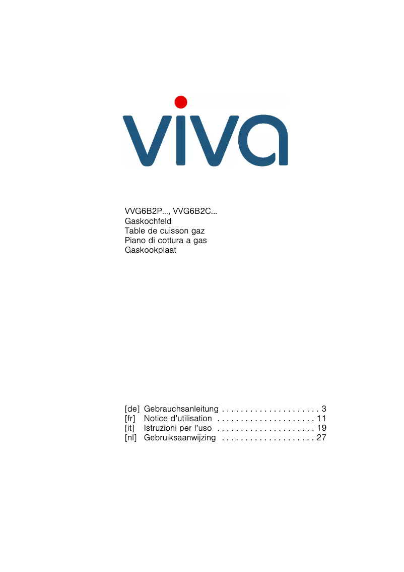 Page n°1 - Manuel utilisateur Viva VVG6B2P50