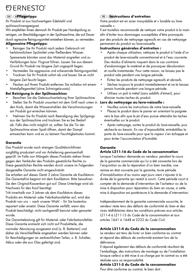 Page n°1 - Manuel utilisateur Ernesto IAN 276320