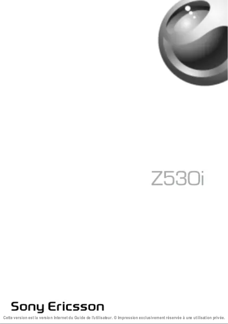 Page n°1 - Manuel utilisateur Sony Ericsson Z530i