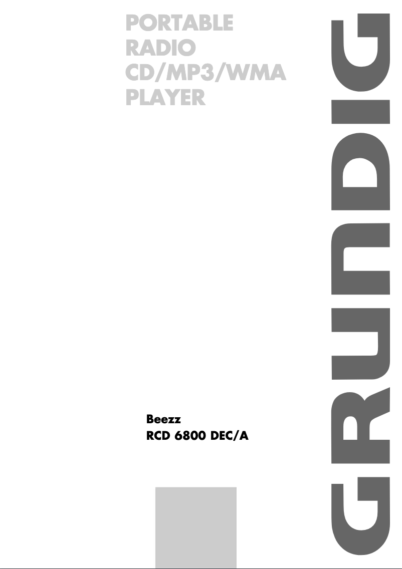 Page n°1 - Manuel utilisateur Grundig Beezz RCD 6800 DEC