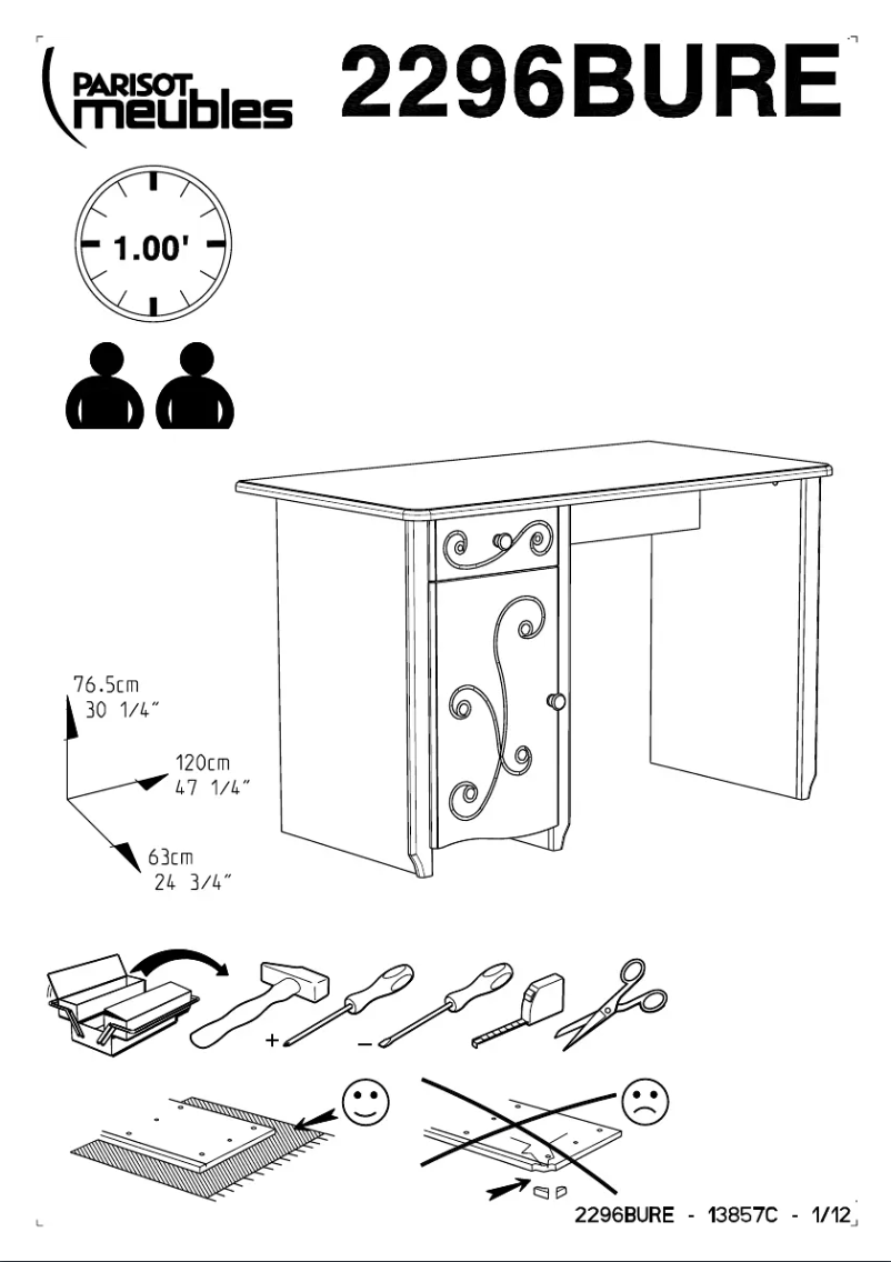 Page 1 de la notice Manuel utilisateur Parisot Alice 2296BURE