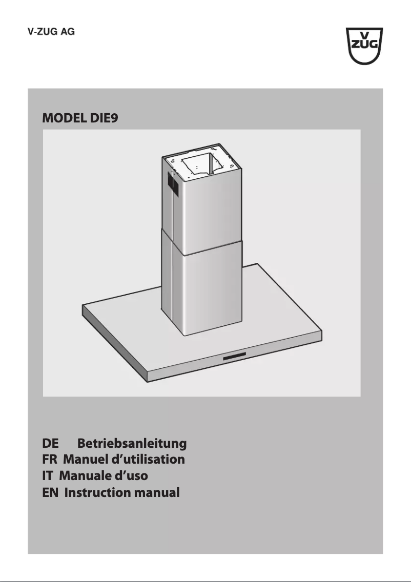 Page 1 de la notice Manuel utilisateur V-Zug DI E9