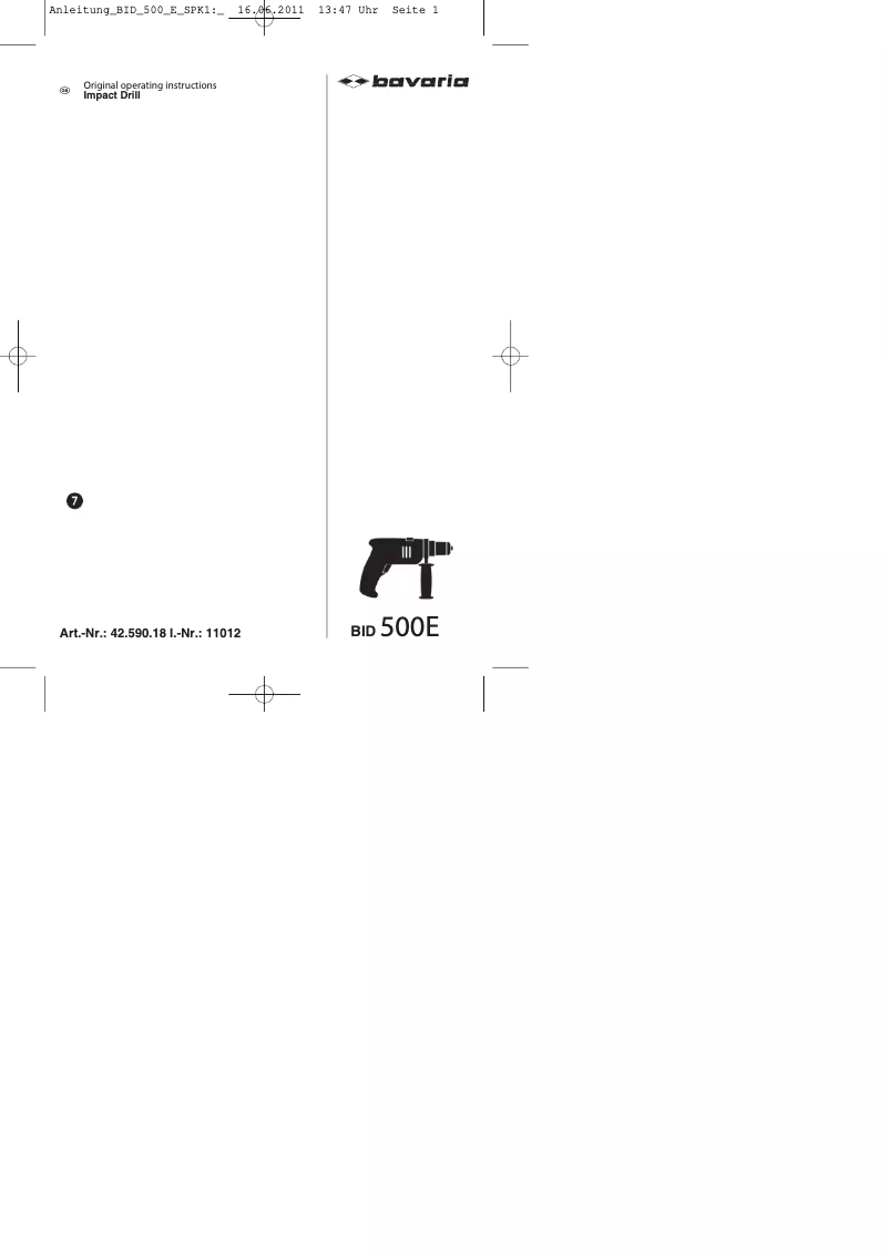 Imagen de la primera página del manual del dispositivo BID 500 E