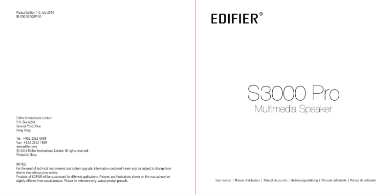 Image de la première page du manuel de l'appareil S3000 Pro