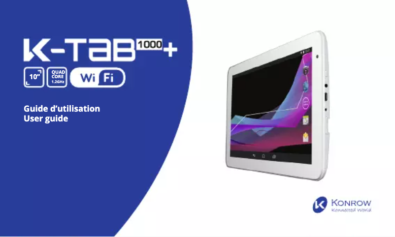 Image de la première page du manuel de l'appareil K-Tab 1000+