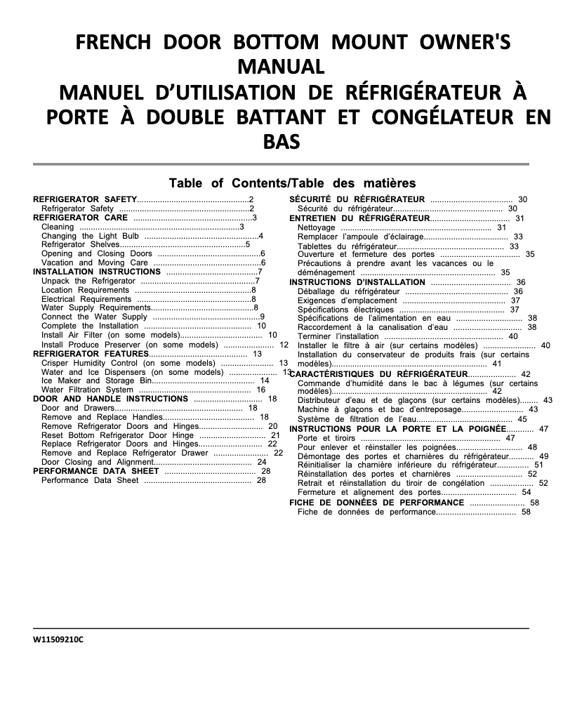 Page n°1 - Guide d'installation JennAir JFFCF72DKL